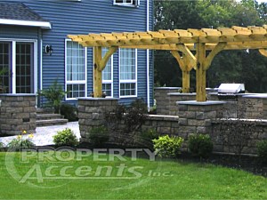 Stone Patio Pergola